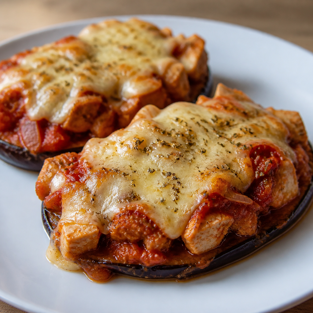 Foto de Berenjenas Gratinadas con Pollo y Tomate