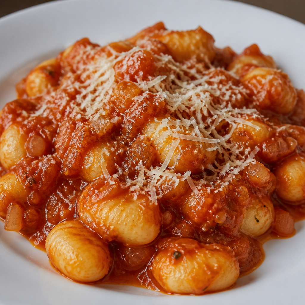 Ñoquis caseros de papa con salsa fileto de tomate