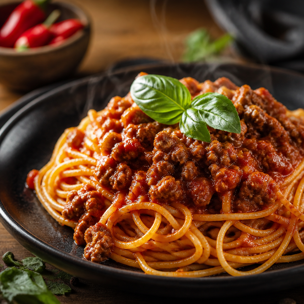 Photo of Tallarines con Salsa Bolognesa Picante